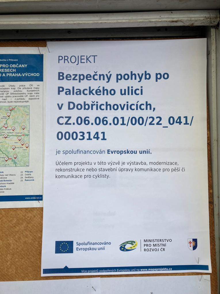 plakát Publicita - rekonstrukce chodníků Palackého 2024