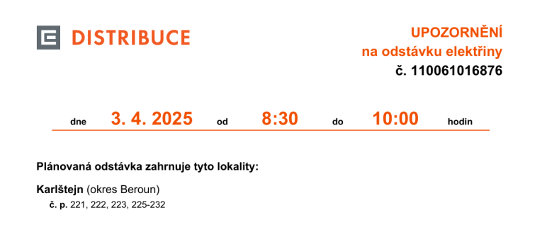 odstavka eletriny